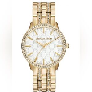 Michael Kors Women’s Quartz Gold Stainless Steel White Dial 35mm Watch MK3214